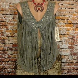 Bling Fringe Vest Medium
